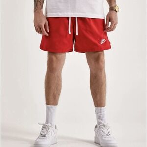 Nike Sportswear Woven Lined Flow Shorts Red Mens Size L
